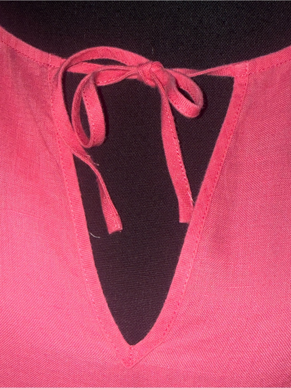 Talbots Bright Coral Tie-Neck Tunic - Picture 5 of 9